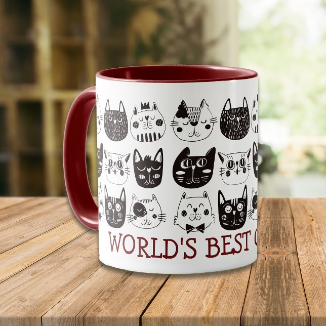 Caneca Engraçada Roça Melhor Mãe Gato do Mundo (Criador carregado)