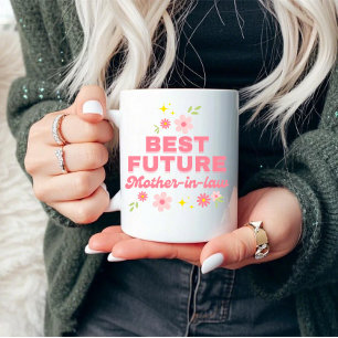 Caneca Engraçada Rosa Floral Melhor Futura Sogra