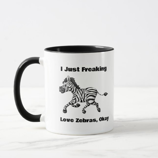 Caneca Engraçada Zebra Mug, Presente de amante de os anim (Esquerda)