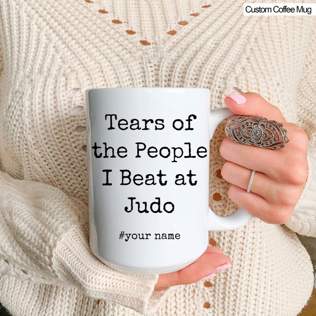 Caneca Engraçadas lágrimas das Pessoas que eu bati no Jud (Funny Tears of the People I Beat At Judo Mug)