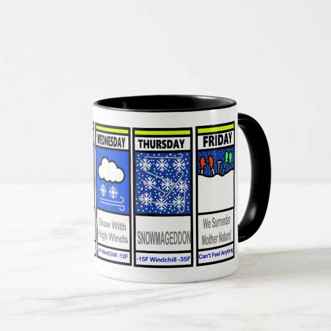 Caneca Engraçado Blizzard Warning Mug (Frente Esquerda)