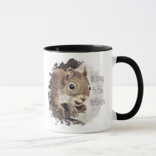 Caneca Engraçado, boa vinda ao Nuthouse, esquilo, animal