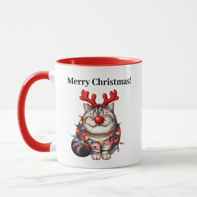 Caneca Engraçado Cama de Natal (Esquerda)