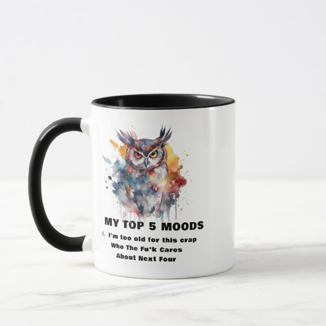 Caneca Engraçado Coruja Humor Coffee Mug (Esquerda)