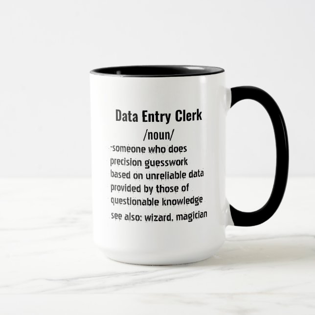 Caneca Engraçado Data Entry Clerk Definição dons homens m (Direita)
