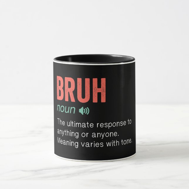 Caneca Engraçado Definição Bruh (Centro)