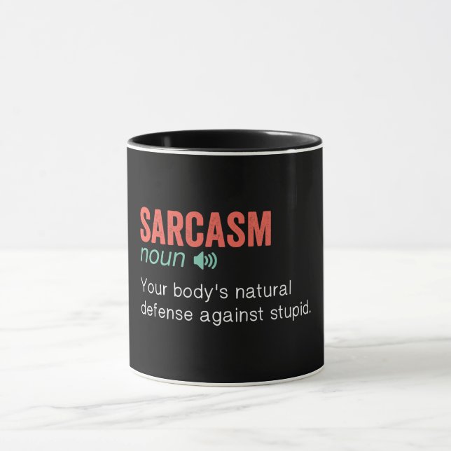 Caneca Engraçado Definição de Sarcasmo (Centro)