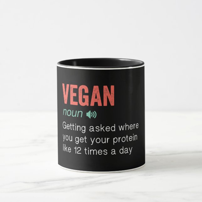 Caneca Engraçado Definição de Vegan (Centro)