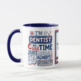 Caneca Engraçado Dentista Sempre Direto Humor Dental