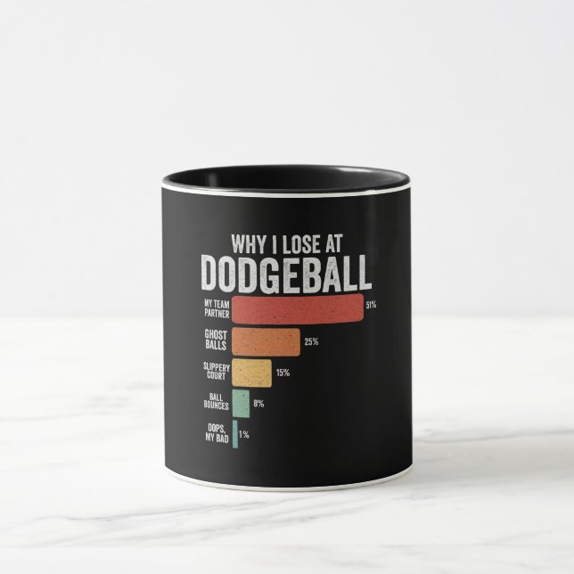 Caneca Engraçado Deseball Por Que Eu Perder No Dodgeball (Centro)