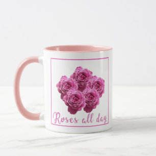 Caneca Engraçado diz sobre rosas e amor