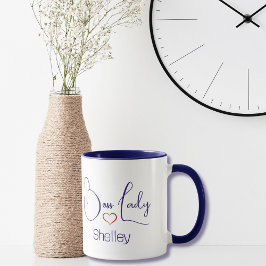 Caneca Engraçado Dizer Chefe Lady Simple Dark Blue Script