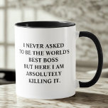 Caneca Engraçado dizer que nunca pedi para ser o melhor c<br><div class="desc">Engraçada caneca de café dizendo "Eu nunca pedi para ser o melhor chefe do mundo,  mas aqui estou eu absolutamente matando." Presente único e engraçado para as trabalhadoras masculinas,  perfeitas para qualquer aniversário,  Natal,  celebração ou simplesmente porque você tem que dizer ao seu amado o quanto você se importa.</div>