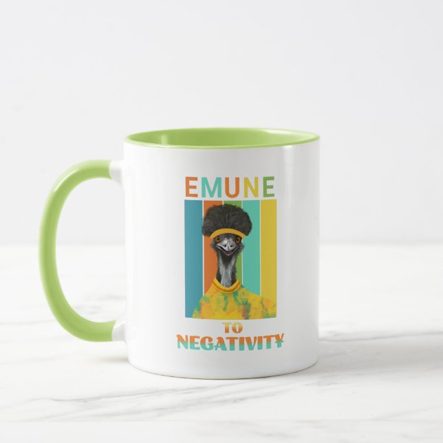 Caneca Engraçado Emu Pun - Emune À Negatividade (Esquerda)