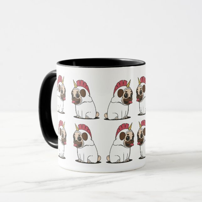 Caneca Engraçado Engraçado em Fita Unicórica - Pão Animal (Frente Esquerda)