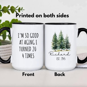 Caneca Engraçado Envelhecer 80 de Aniversário Personaliza
