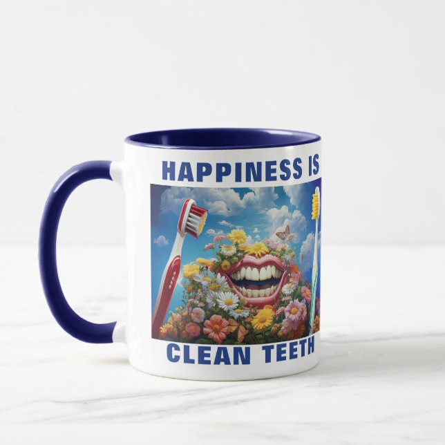 Caneca Engraçado Escove os dentes (Esquerda)