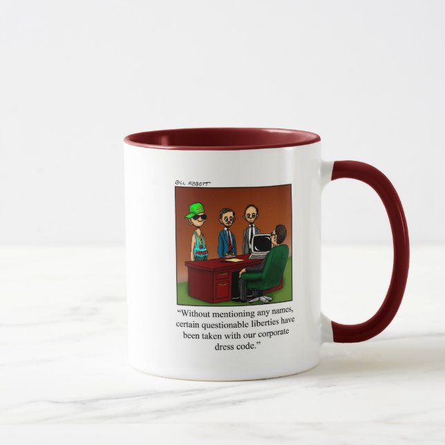 Caneca Engraçado Escritório Casual Sexta-Feira Café Mug (Direita)