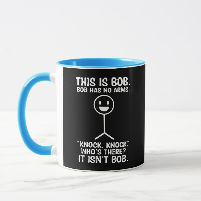 Caneca Engraçado Este É Bob, Bob Não Tem Braços Knock (Esquerda)