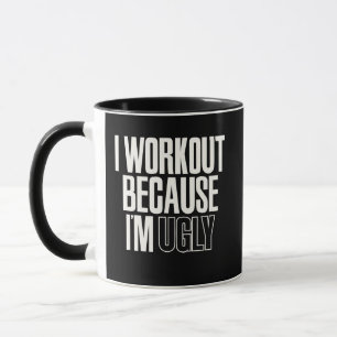 Caneca Engraçado eu malhar porque sou feio Humor de acade