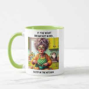 Caneca Engraçado Fazer de Pancake de Velhice-Cartoon
