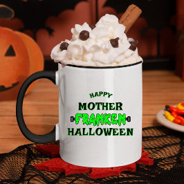 Caneca Engraçado Frankenstein Feliz Mãe Franken Halloween
