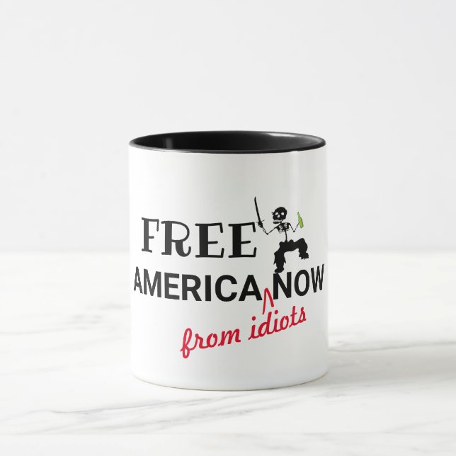 Caneca Engraçado Free America Now Humor American Cotes (Centro)