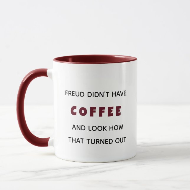 Caneca Engraçado Freud não tinha psicologia de café (Esquerda)
