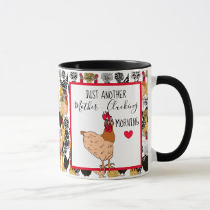 Caneca Engraçado Galinha Pun   Chicken Quote Morning Humo