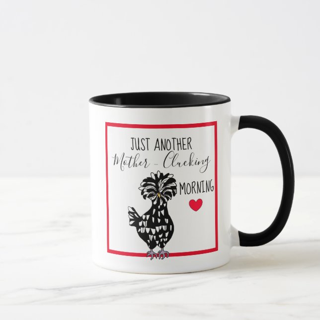 Caneca Engraçado Galinha Pun | Chicken Quote Morning Humo (Direita)