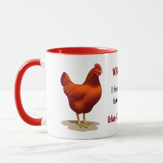 Caneca Engraçado Galinha Urbana Vermelha
