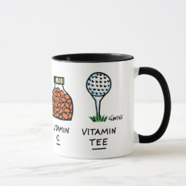 Caneca Engraçado Golfer Ball Cartoon Vitamin Tee