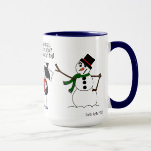Caneca Engraçado Horse & Snowman Cartoon Mug