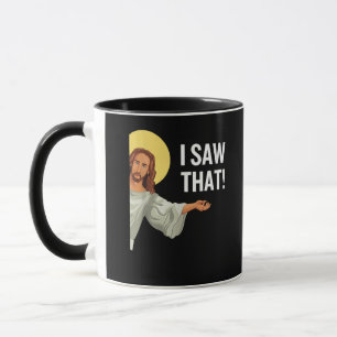 Caneca Engraçado Jesus Meme Eu Vi Que Christian Cote Deus