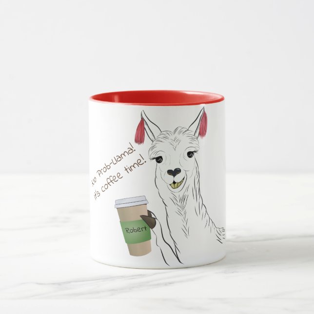 Caneca Engraçado Linda Lama Sem Lama Prob! (Centro)