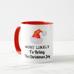 Caneca Engraçado Mais Propenso a Trazer Alegria de Natal