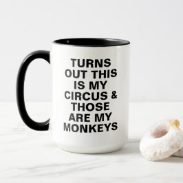 Caneca Engraçado Meu Circo Meus Macacos Chefe Humor
