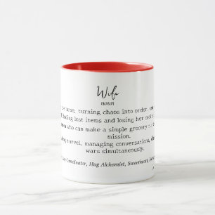 Caneca Engraçado Mug Personalizado de Definição de Esposa