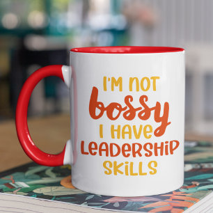 Caneca Engraçado Não é Bóssy Leadership Skills Coworker C