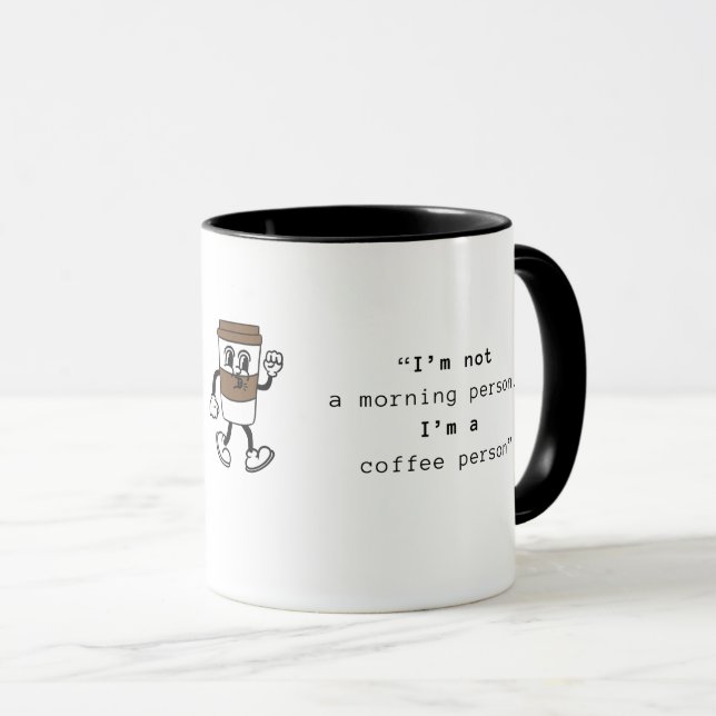 Caneca Engraçado - não sou pessoa da manhã (Frente Esquerda)