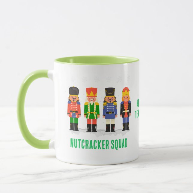 Caneca Engraçado Natal Nutcracker Esquadrão Correspondent (Esquerda)
