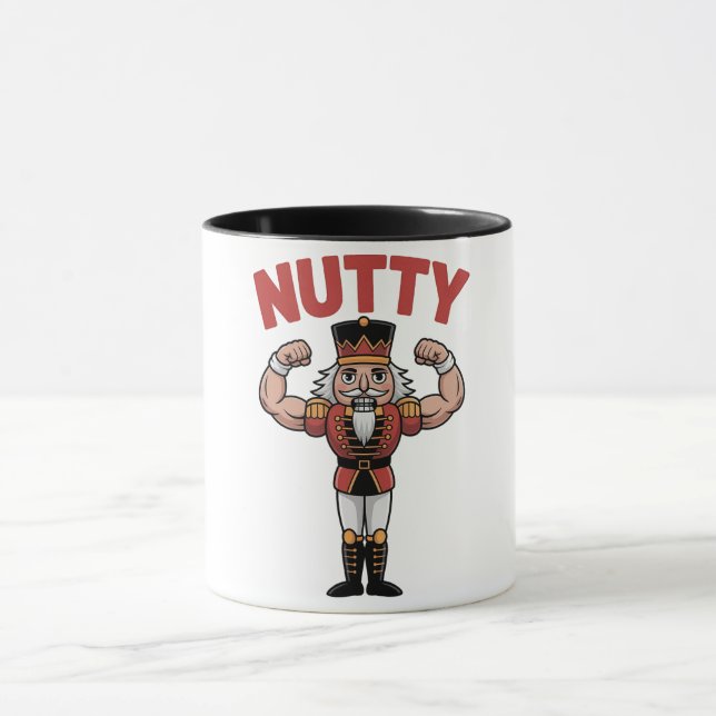 Caneca Engraçado Natal Nutcracker Nuty Malhação Natural (Centro)