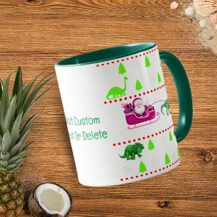 Caneca Engraçado Natal Pajama Dinossaur, festa de Natal