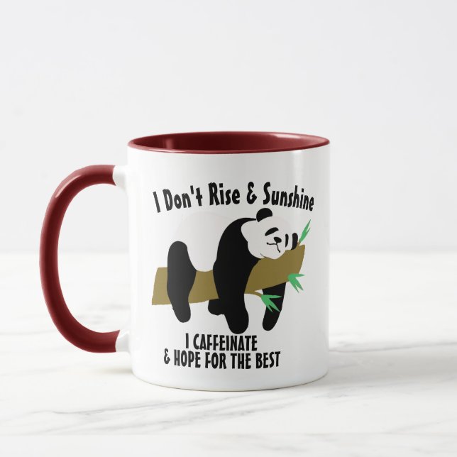 Caneca Engraçado Panda Puns Tee, Rise & Sunshine (Esquerda)