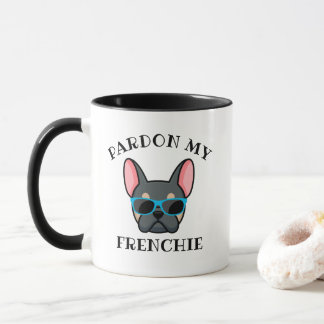 Caneca Engraçado Perdão, meu francês Blue Tan Buldogue fr