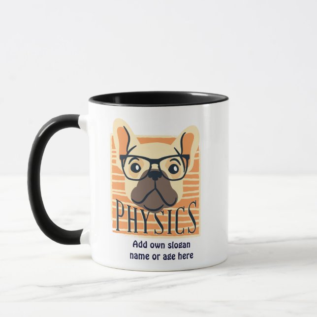 Caneca Engraçado PHYSICS Francês Bulldog Science Professo (Esquerda)