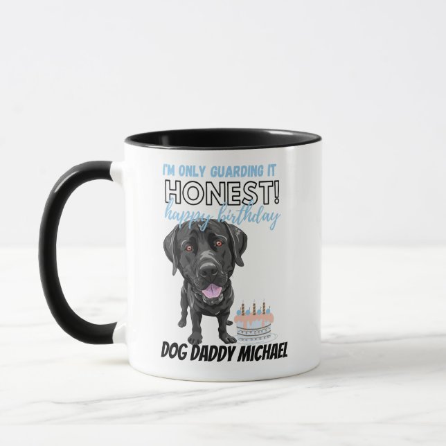 Caneca Engraçado Presente de Aniversário para Pai Negra L (Esquerda)