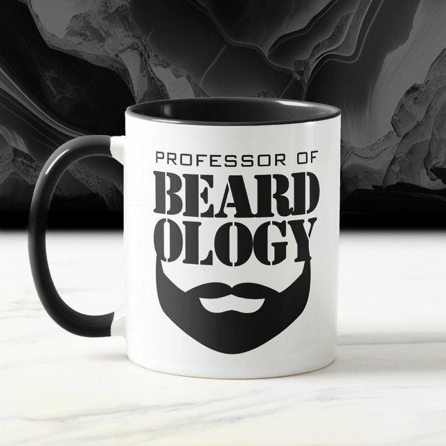 Caneca Engraçado Professor de Beardology (Funny Professor of Beardology Mug Cover Photo)