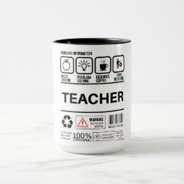 Caneca Engraçado Professora Manipulando Informações