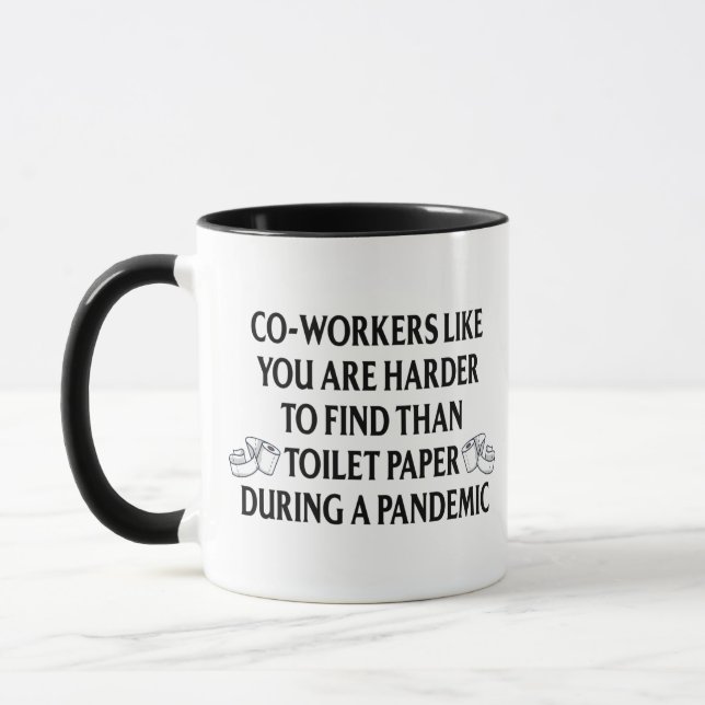 Caneca Engraçado Quarentena Pandêmica Presente para coleg (Esquerda)